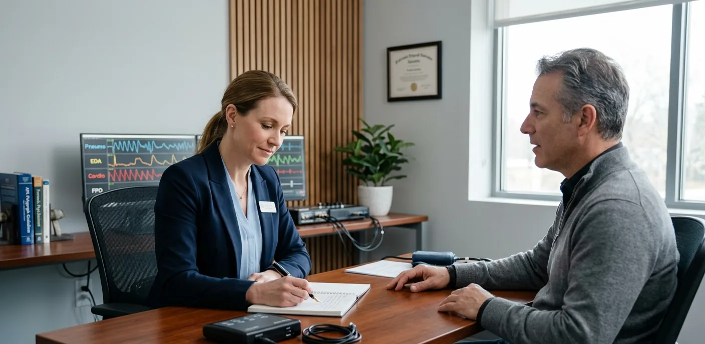 Консультация полиграфолога в Харькове — обсуждение процедуры с клиентом